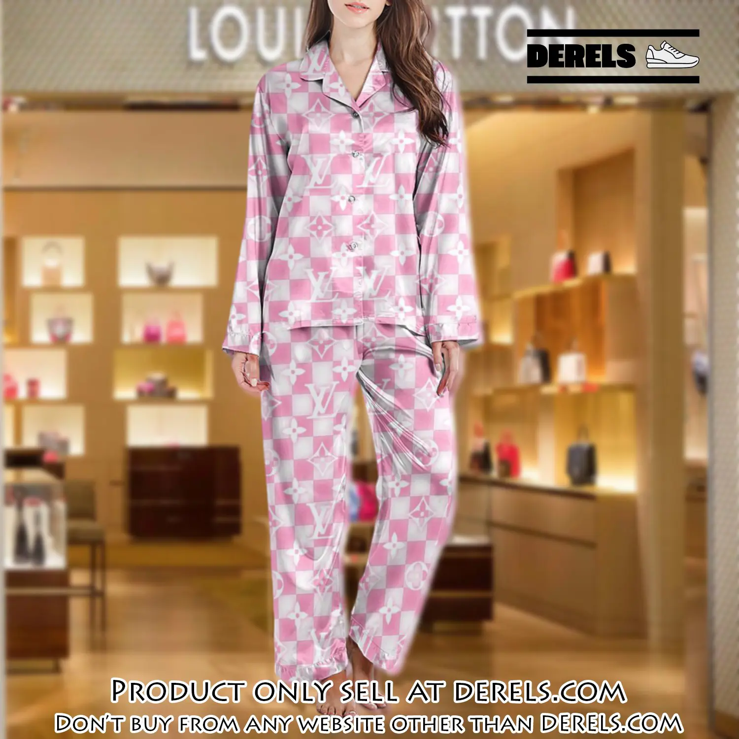Lv monogram long satin pajama set pjs1033 dr3439736